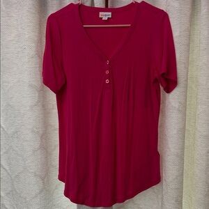 LuLaRoe Women's Pink Short Sleeve Top